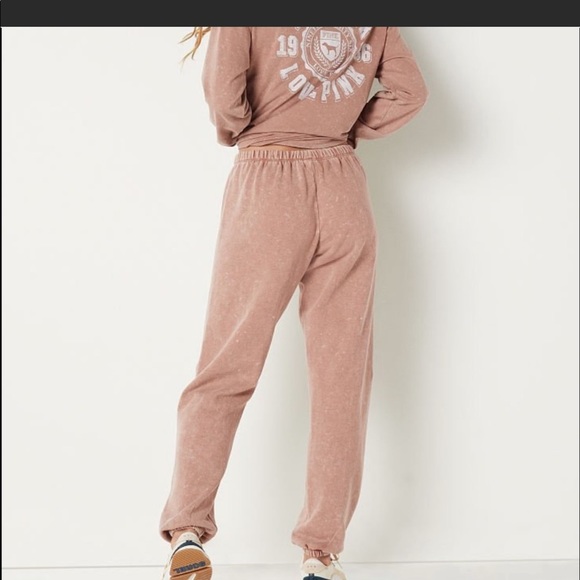 Vs pink lounge classic pant stucco beige teddy full zip jacket - Picture 6 of 12